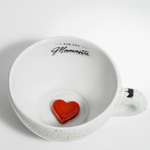 Mother's Day Mug - White Red Heart